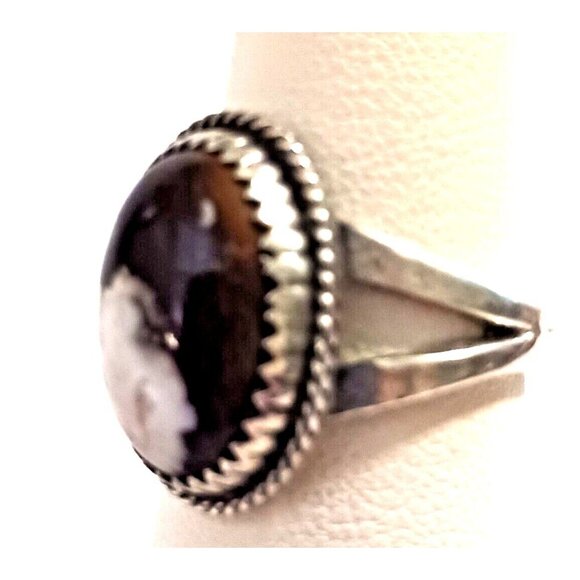 Navajo Wild Horse Signed Sterling Ring Unisex sz 7 (1531) - Picture 2 of 7